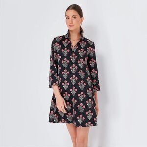 Tuckernuck Black and Pink Floral Mini Dress